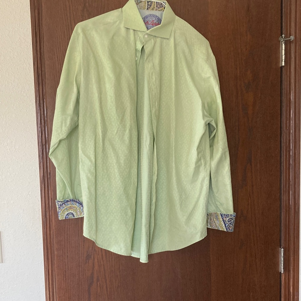 Robert Graham size, large green paisley button down long sleeve